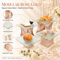 XINGPAI Fournitures De Restauration Carré Gâteau Stand Buffet Riser De Mariage Traiteur Gâteau Stand Buffet Alimentaire Présentoir