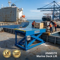Plateforme élévatrice pour bateaux électriques JINMEITE, structure à ciseaux en acier Q345, capacité de 200 kg, hauteur de plateforme de 18 m, capacité de 4 personnes