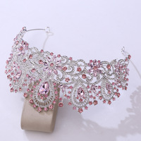 Couronne d'argent robe de mariée de luxe casque haut de gamme cristal strass élégant mariée maquillage princesse diadème anniversaires