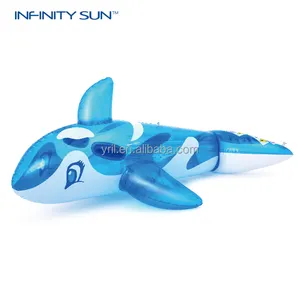 옥외 바닷가 수영 재미 놀이 고래 비말 장난감 투명한 팽창식 고래 라이더