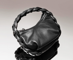 Sac tissé à la mode Texture mode couleur unie personnalité unique épaule diagonale dames sacs à main - Product Image 5