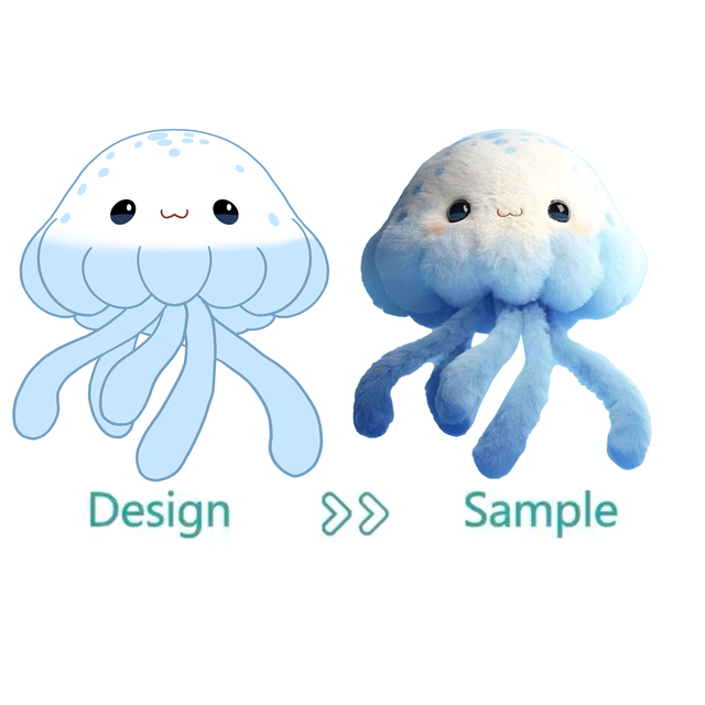Custom Cute Jellyfish Mascot Plush Toy Soft Stuffed Animal OEM ODM Personalized Ocean Theme Gift