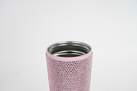 BOUTEILLE THERMOS 750ML À DOUBLE PAROI EN ACIER INOXYDABLE AVEC DIAMANT CLOU À PAILLETTES SANS LOGO