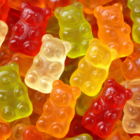 Bonbons gélifiés en forme d'ours, sans gras, sans conservateurs, saveur fruits mélangés, à mâcher, sachet de 108g, vente en gros