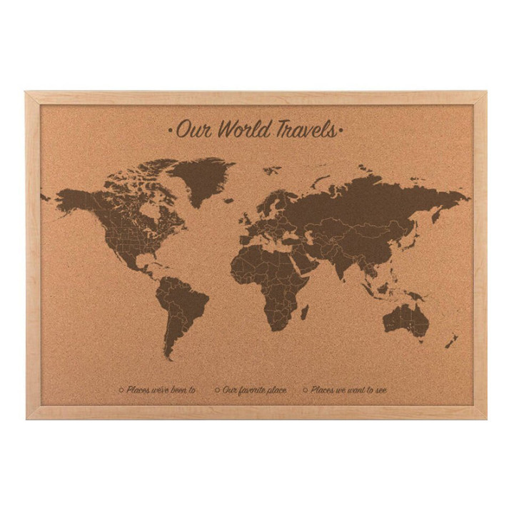 TIANLEICORK Timber Frame Rectangle World Map
