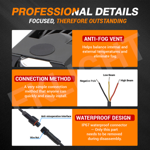 Feux LED de conduite puissants Canbus M1, feux de croisement blancs, feux de route jaunes, feux antibrouillard, projecteur, grille LED pour voitures et motos - Product Image 5