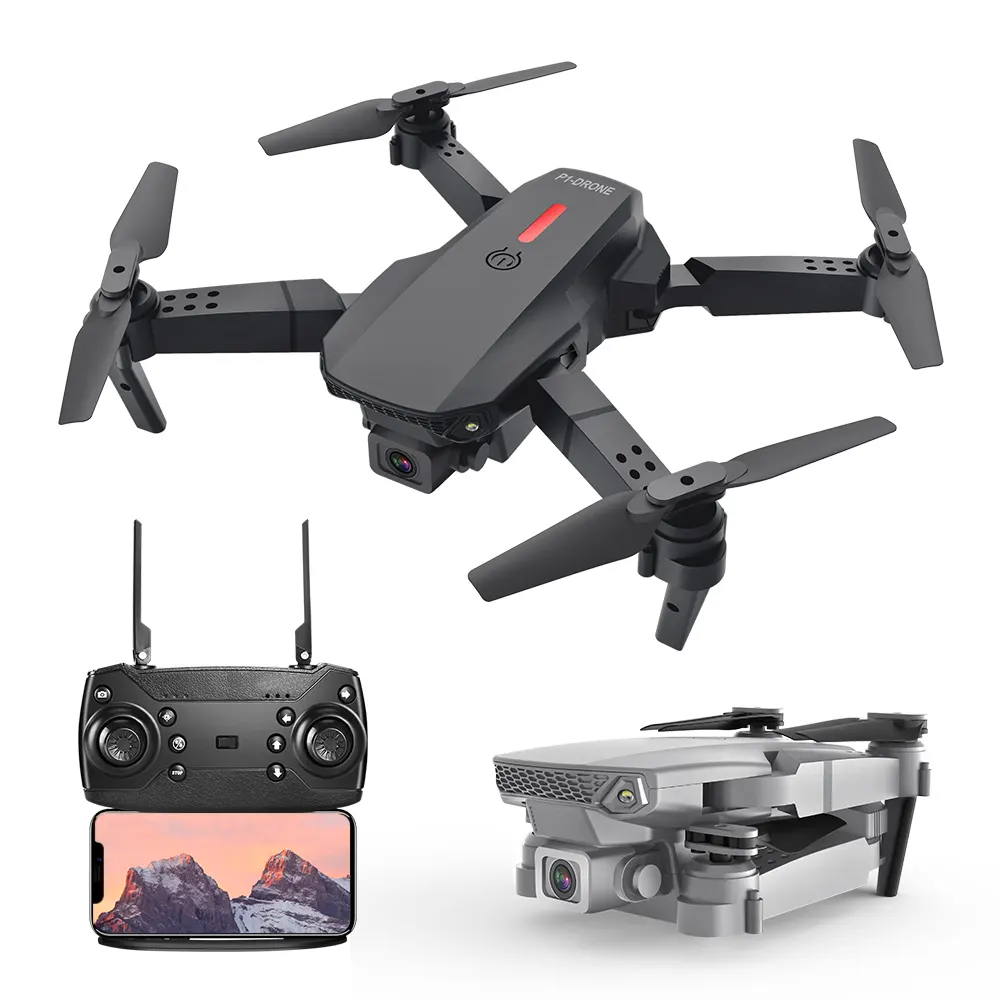 4K HD Dual Camera Aerial Photography Remote Control Aircraft Quadcopter E88 Foldable Drone for Outdoor Playing