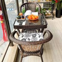 Tables et chaises de balcon d'extérieur en rotin et bambou, style chinois