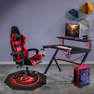 Shanghai Dropshipping Memory Foam Tank Racing Seat Trắng Và Xanh Led Ánh Sáng Sàn Mat Gaming Stuhl Ghế Với Footrest - Product Image 5
