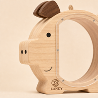 Tirelire en bois de luxe avec fenêtre transparente en acrylique, boîte en forme de cochon gravée au laser, cadeau éducatif pour enfants, provenant du Shandong