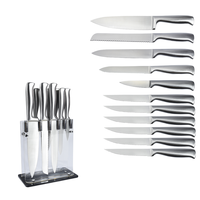 Ensemble de couteaux de cuisine Offre Spéciale en acier inoxydable 12pcs avec bloc acrylique
