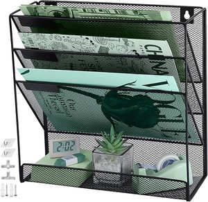 3 khe cắm và 1 ngăn treo tường tổ chức cubical giữ tập tin văn phòng bàn lưu trữ giá với bao bì hộp - Product Image 3