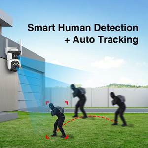 กล้องรักษาความปลอดภัยอัตโนมัติตรวจจับการเคลื่อนไหวในเวลากลางคืนไฟคู่12MP ซูมได้สามเลนส์ PTZ - Product Image 5