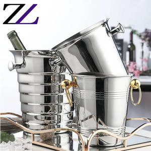 <strong>Rose</strong> Gold Copper Round Portable champagne Beer Bucket for Sale Wine <strong>moet</strong> Large-capacity Party Inflatable Ice Cooler Buckets - Product Image 3