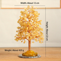 Ornement Arbre à Argent en Cristal Naturel, Cadeau de Noël, Décoration Feng Shui en Agate Filée, pour Maison et Bureau