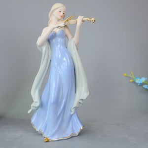 Europese Stijl Keramische Muzikale Meisje Beeldjes-Modern Interieur Voor Woonkamer En Slaapkamer - Product Image 3