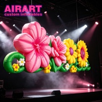 Guirlande de fleurs gonflables géantes pour la décoration de scène de festival de musique, nouvelle forme de guirlande florale gonflable.