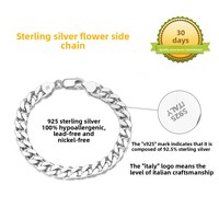 Joyería de Plata de Ley S925, Pulsera de Cadena Cubana Unisex Estilo Hip-Hop, Venta Directa de Fábrica, Venta al Por Mayor