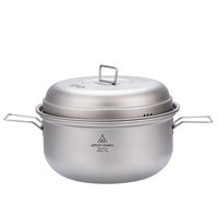 Titan Dampfer Stock pot Set mit Deckel Outdoor Garten Camping Suppe Dampf topf Pfanne Mess Kit Camping Küchen geschirr