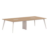 Table de conférence moderne simple avec cadre métallique MFC de petite taille