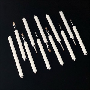 New High-quality UV Nail Gel <b>Brush</b> with Matte White Metal Pen Rod, Exclusive for Nail Salon Wholesale Nail Supplier - Product Image 2