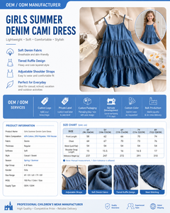 Vestito Estivo in Denim per Bambine, Abito Senza Maniche con Volant a Strati, Nuova Moda 2026, Vestito Casual Dolce e Comodo a Linea A per Bambine - Product Image 3