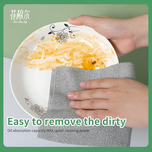 Rollo de paño de limpieza de microfibra multiusos personalizado, trapo reutilizable, toalla de cocina <span class=keywords><strong>para</strong></span> platos de coche, vasos, absorbente, hecho de algodón y nailon - Product Image 4