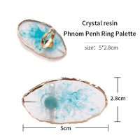 Nail Art Palette Ring Agate Style Résine Palette de mélange avec bord or Plateau de peinture portable pour vernis gel et peinture acrylique