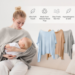 Coperta per Allattamento Pinuotu in Morbido Tessuto Lyocell con Sacchetto per il Bucato, Scialle per <span class=keywords><strong>Neonati</strong></span> Taglia Unica - Product Image 5