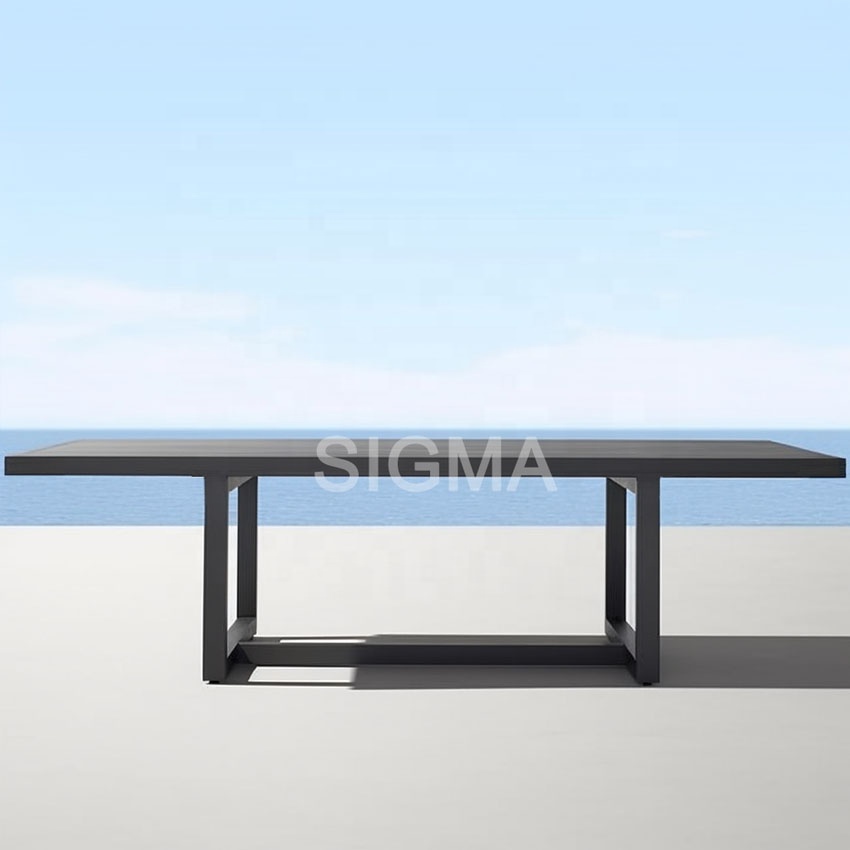 Luxury modern metal outdoor furniture garden table and chair aluminum dining set