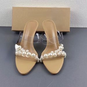 New Model Zapatos De Mujer High Heel Stiletto <b>Mules</b> Pearl Toe Heels for Women Ladies Pumps - Product Image 2