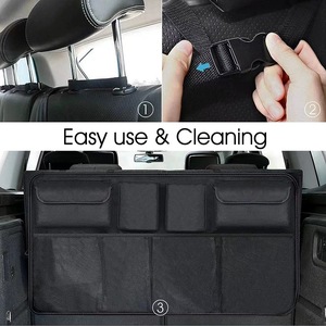 Organisateur de siège arrière de voiture en tissu Oxford, grande capacité, sac de rangement suspendu, boîte pliable en PP, 8 à 11 compartiments pour utilisation sur siège de voiture - Product Image 4