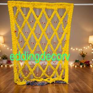 Guirnalda de flores artificiales de caléndula de Color amarillo naranja para decoración de bodas precio al por mayor indio personalizado en; 10122740 - Product Image 6