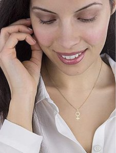 Collana di simbolo di <span class=keywords><strong>genere</strong></span> astrologico in acciaio inossidabile placcato oro semplice <span class=keywords><strong>femminile</strong></span> con catena a maglie alla moda per matrimoni e feste - Product Image 5