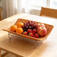 PP mand met metalen frame, voedselveilige, waterdichte opbergmand voor fruit, brood, bakkerij, supermarkt presentatie