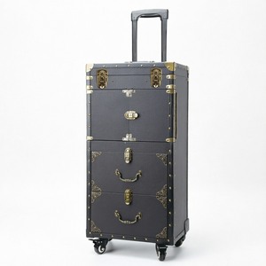 Caja de Herramientas de Peluquería Vintage, Estilo Moderno, Cajón para Salón de Belleza, Almacenamiento para Salón de Belleza, Carrito Móvil, Metálico, Portátil y Duradero - Product Image 1