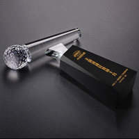 Offre Spéciale Nouveauté 2026 Trophée Microphone en Verre Cristal pour Prix de Chant et de Musique