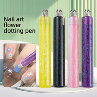 Stylos jetables pour nail art, très demandés, pour le pointillage et le dessin de fleurs, outils de conception d'ongles à usage unique, supporte l'étiquetage privé