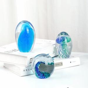 Venta caliente medusas de vidrio hechas a mano para bola adorno luminoso de ola oceánica artesanía de animales marinos - Product Image 5
