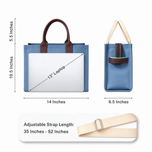 TOP Design Heavy-Duty Canvas Tote Bag for Women Adjustable Strap Crossbody Bag with 6 Pockets Trendy Tote Bag for Daily Life - Product Image 3