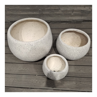 Pot de fleur jardinière extérieure ronde fibre de ciment Pots en béton nordique grande sphère Europe Pot de plante