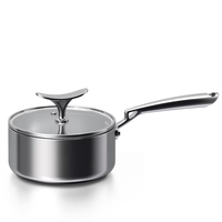 Panci Susu Stainless Steel 304 3-Lapisan Grosir, Tahan Lama, Induksi, Berbagai Spesifikasi, Panci Saus Universal untuk Semua Kompor LFGB