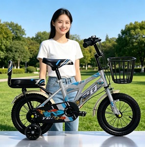 Vélo pour enfant avec roues auxiliaires, panier arrière, cadre en acier, motif racing cool, vélo à pédales pour bébé - Product Image 3