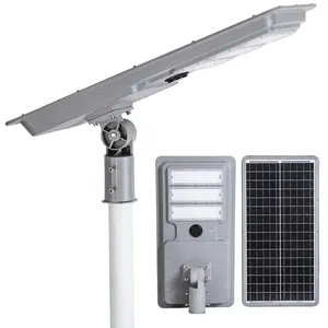 Sensor de movimiento inteligente impermeable al aire libre IP65 integrado todo en una farola solar led 50w 80w 100w