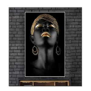 Druckt Bilder Afrikanische Poster Leinwand Malerei Hot Sale Wand kunst Malerei 3 Panels Schwarz Original Dekor