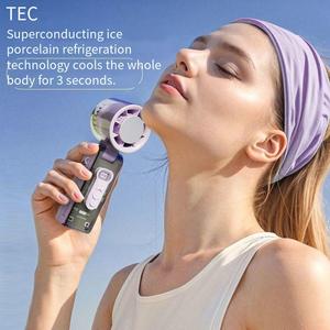New High-speed Transparent Folding Aromatherapy <b>Handheld</b> <b>Fan</b> Usb Charging Car Outdoor Portable 100-speed Light Wind Turbine - Product Image 3