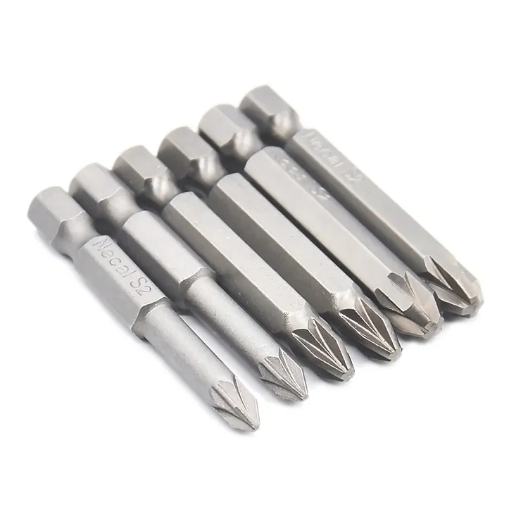 S2 alloy PZ1 PZ2 PZ3 length 50mm Pozi screwdriver bits with 1/4 hex quick release shank for pneumatic tools accessories