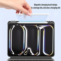 Clavier sans fil RICHISON BT, disposition française, RGB, 78 touches, interrupteurs à ciseaux, magnétique, détachable, fin, léger, support multi-angles, étui pour tablette