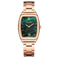 Montre pour femme avec boîtier carré écologique sur mesure, fabriquée en usine, bracelet en acier, mouvement à quartz
