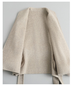 PUDI Fashion 2024 nuevo abrigo de Cachemira de doble cara para mujer capa de piel de zorro chaqueta de Tweed de lana completa CT460 - Product Image 5